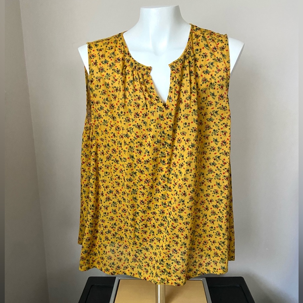 Madewell Women’s Floral Yellow Sleeveless Top Size Medium